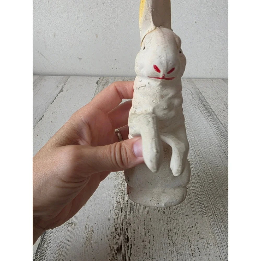 Antique Germany paper mache Easter AS IS bunny rabbit statue figurine decor